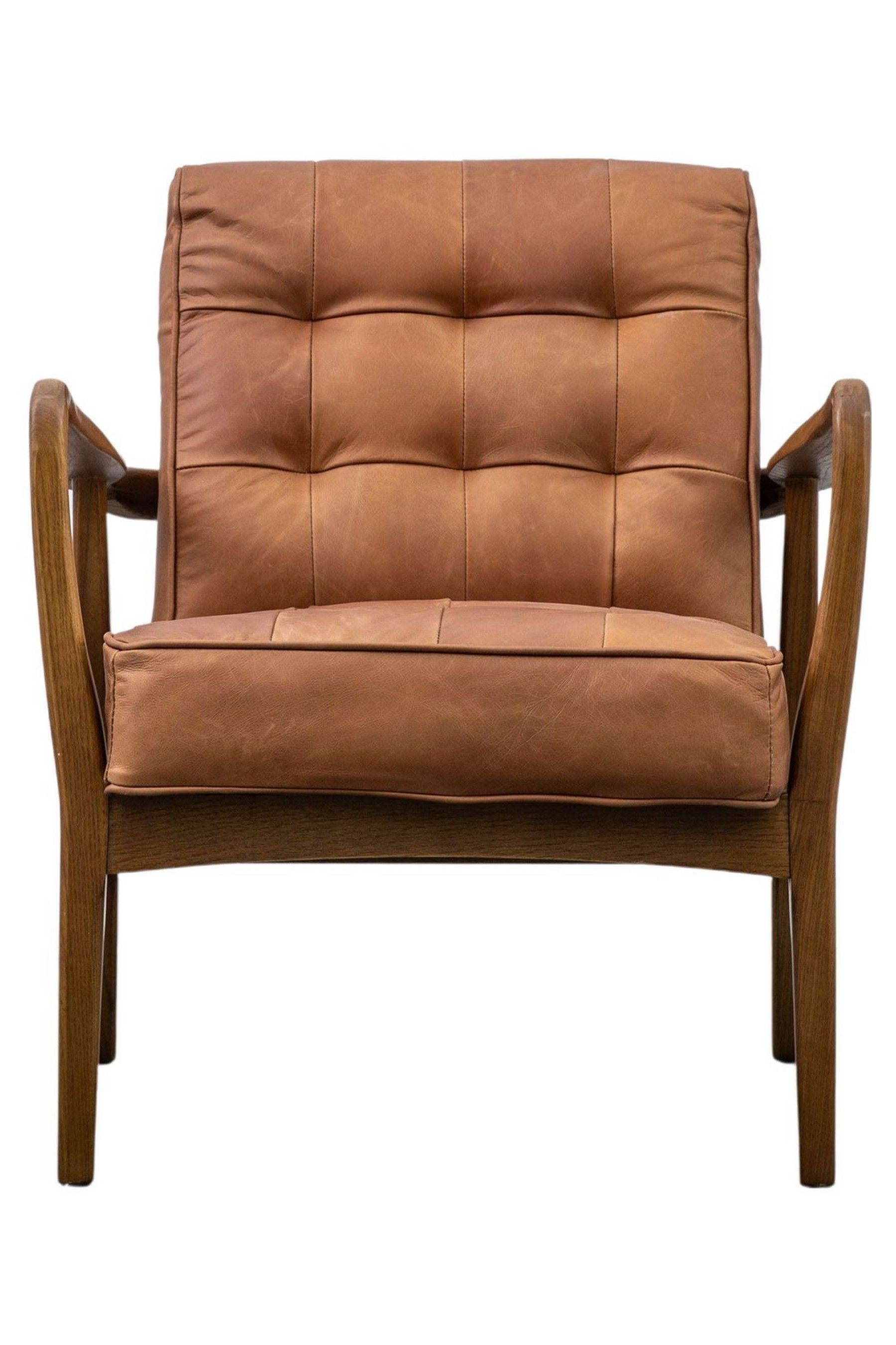 Buy Gallery Home Vintage Brown Humber Leather Armchair from the