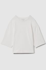 Reiss White Cassie Oversized Cotton Crew Neck T-Shirt - Image 2 of 5