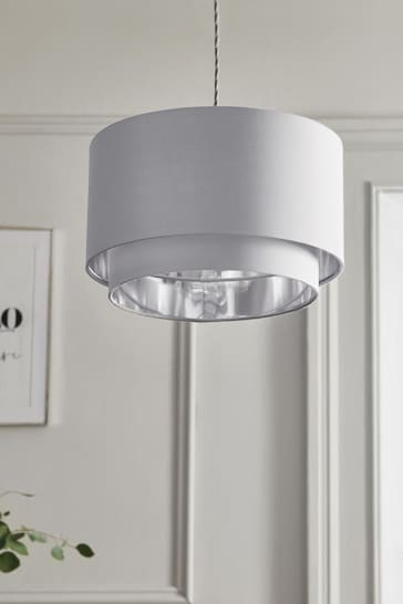 Silver Rico 2 Tier Easy Fit Lamp Shade