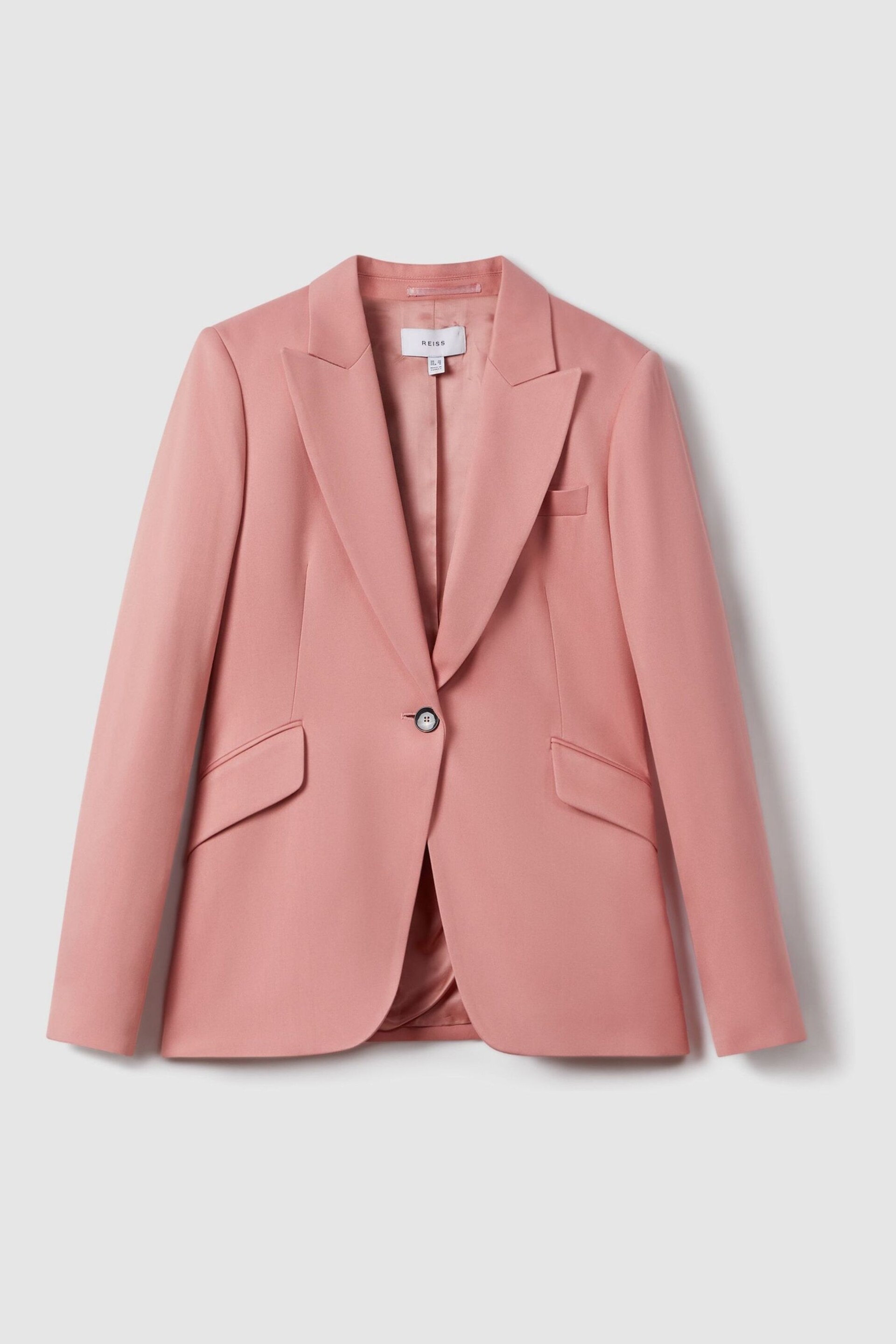 Reiss Pink Millie Petite Tailored Single Breasted Suit Blazer - Image 2 of 8