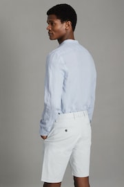 Reiss Light Blue Ocean Linen Grandad Collar Shirt - Image 5 of 5