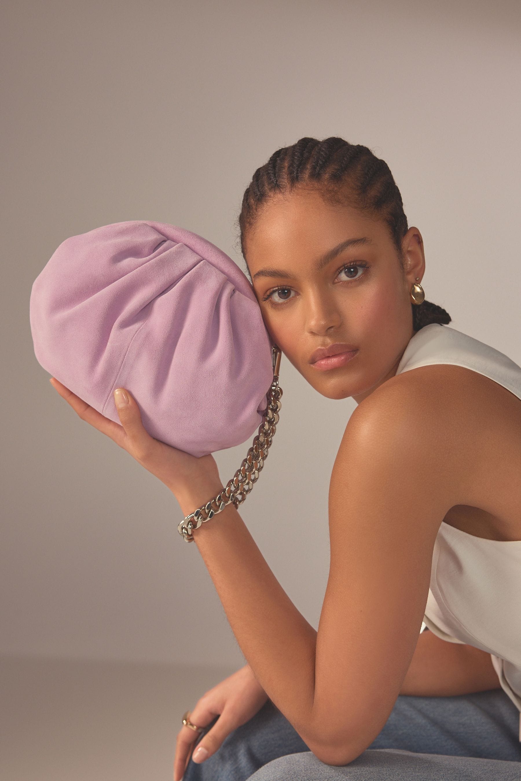 Buy Lilac Purple Leather Snap Clutch Bag from Next Ireland