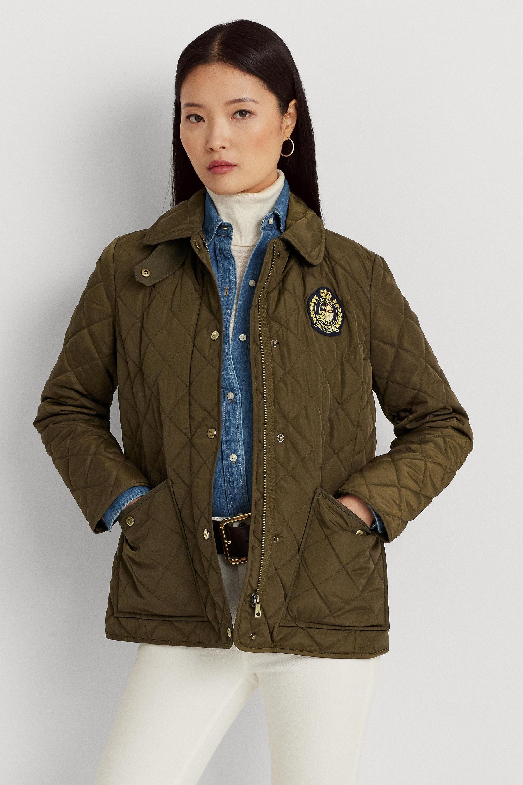Ralph lauren green quilted jacket shop