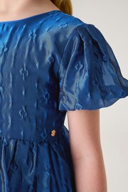 Baker by Ted Baker Blue Cloque Dress - Image 4 of 10