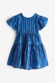 Baker by Ted Baker Blue Cloque Dress - Image 6 of 10