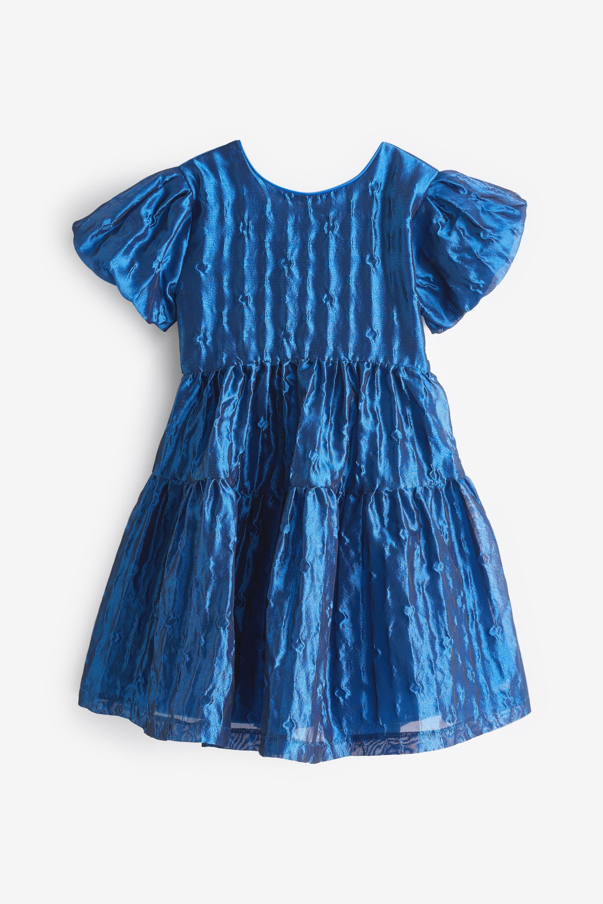 Baker by Ted Baker Blue Cloque Dress - Image 6 of 10