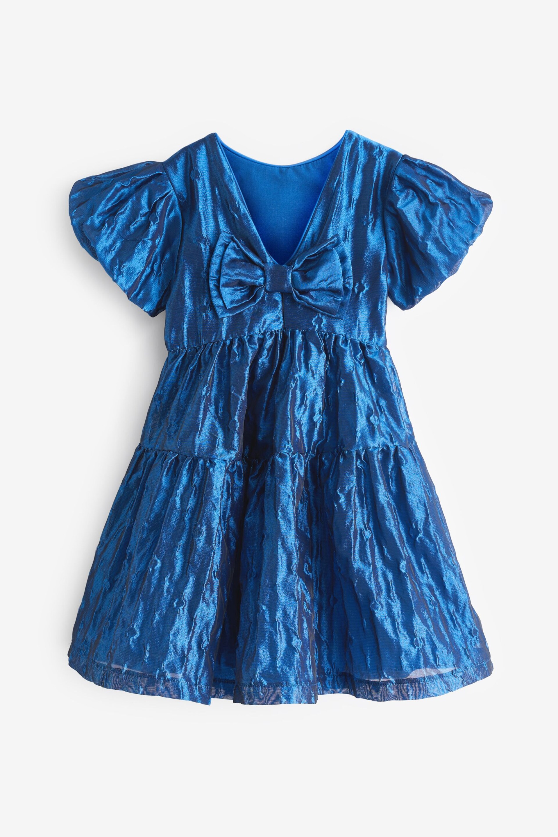 Baker by Ted Baker Blue Cloque Dress - Image 7 of 10
