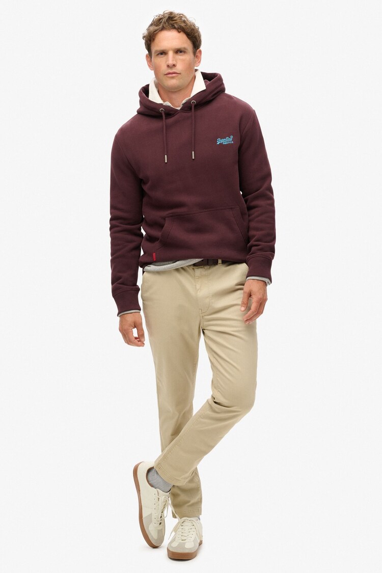 Superdry Rich Deep Burgundy Essential Logo Hoodie - Image 2 of 6