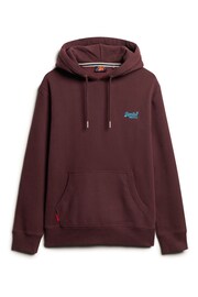 Superdry Rich Deep Burgundy Essential Logo Hoodie - Image 4 of 6