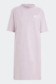 adidas Purple 100% Cotton Sportswear Essentials 3-Stripes Single Jersey Boyfriend T-Shirt Dress - Image 7 of 7