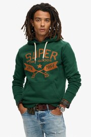 Superdry Green Marl Lo-Fi Outdoor Graphic Hoodie - Image 1 of 5