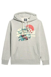 Superdry Stone Beige Marl Tokyo Vintage Logo Hoodie - Image 3 of 3