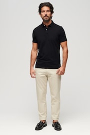 Superdry Black 100% Cotton Studios Jersey Polo Shirt - Image 3 of 7