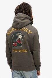 Superdry Vintage Black Tattoo Back Graphic Loose Hoodie - Image 2 of 6