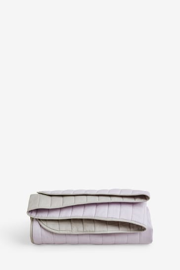 Lilac Purple Reversible Cotton Rich Bedspread