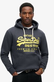 Superdry Eclipse Navy Marl Neon Vintage Logo Graphic Hoodie - Image 1 of 5