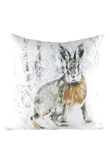 Evans Lichfield Multicolour Christmas Snowy Hare Cushion