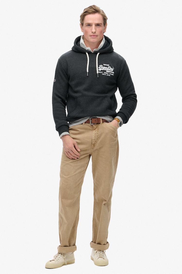 Superdry Phantom Black Marl Classic VL Graphic Hoodie - Image 2 of 4