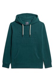 Superdry Furnice Green Embossed Vintage Logo Hoodie - Image 4 of 5