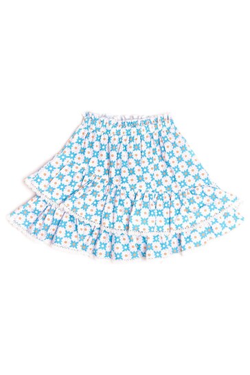 Nicole Miller Blue Printed Skirt