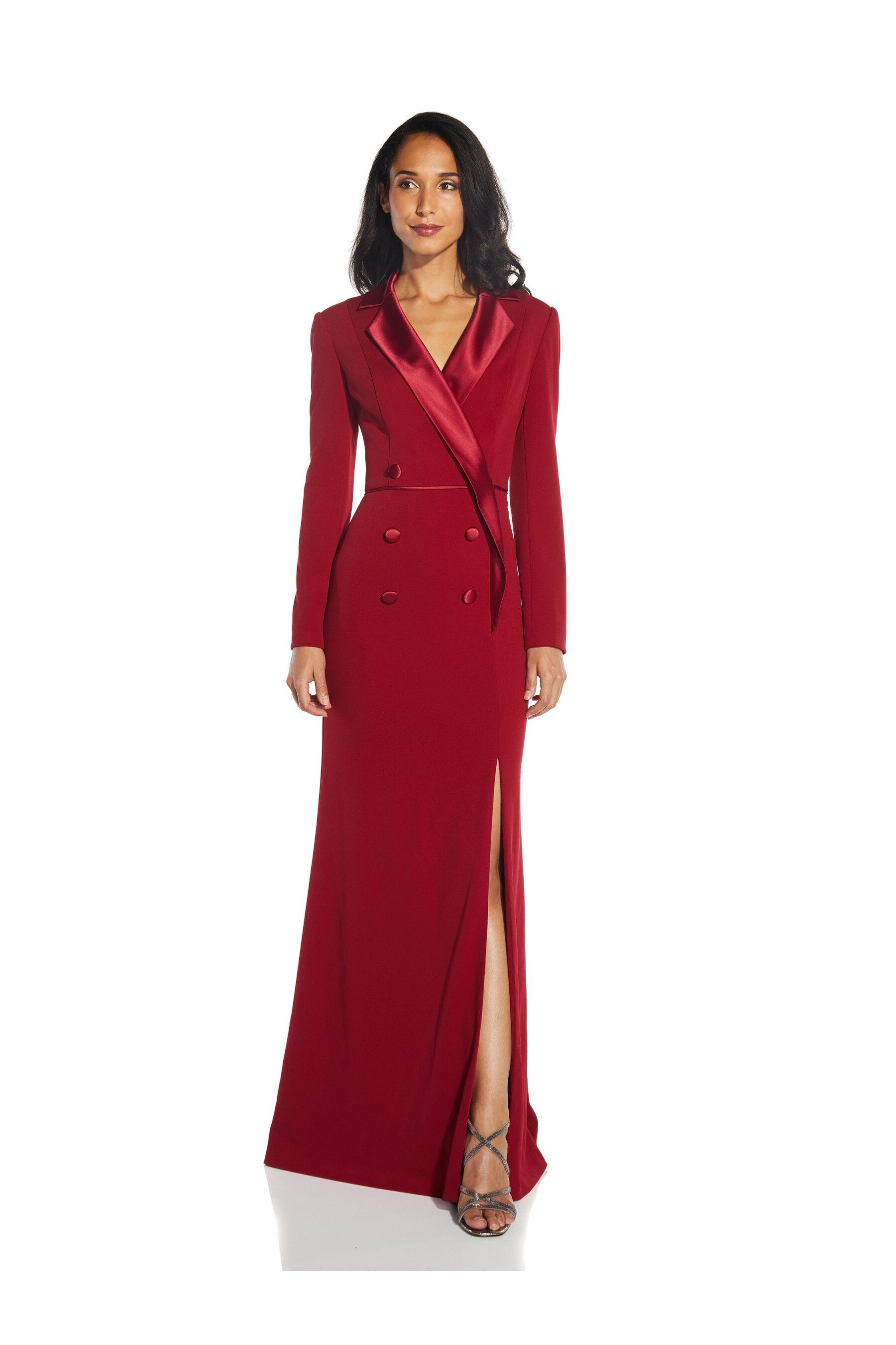 Buy Adrianna Papell Red Crepe Tuxedo Gown from Next Austria