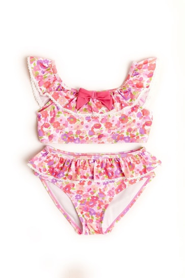 Nicole Miller Pink Floral Bikini Set
