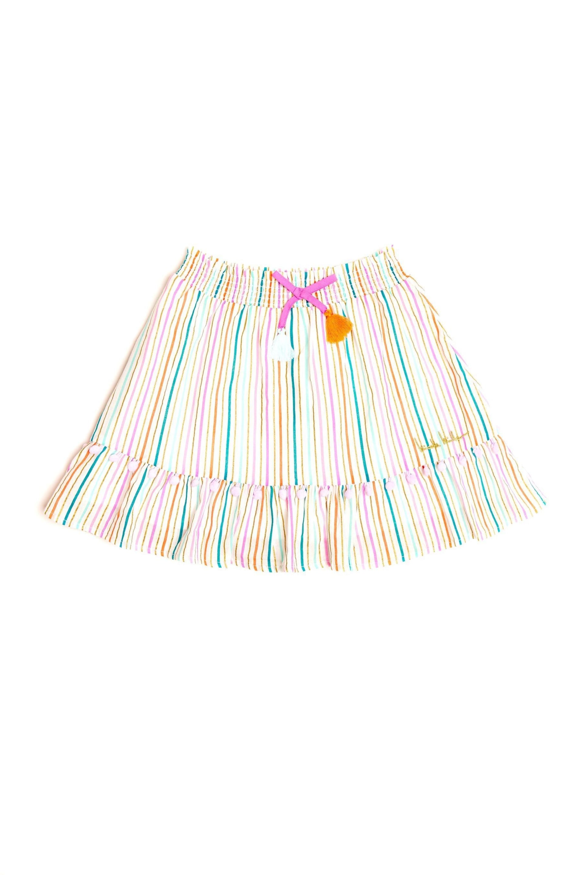 Nicole Miller Striped Cotton Multi Skirt - Image 1 of 4