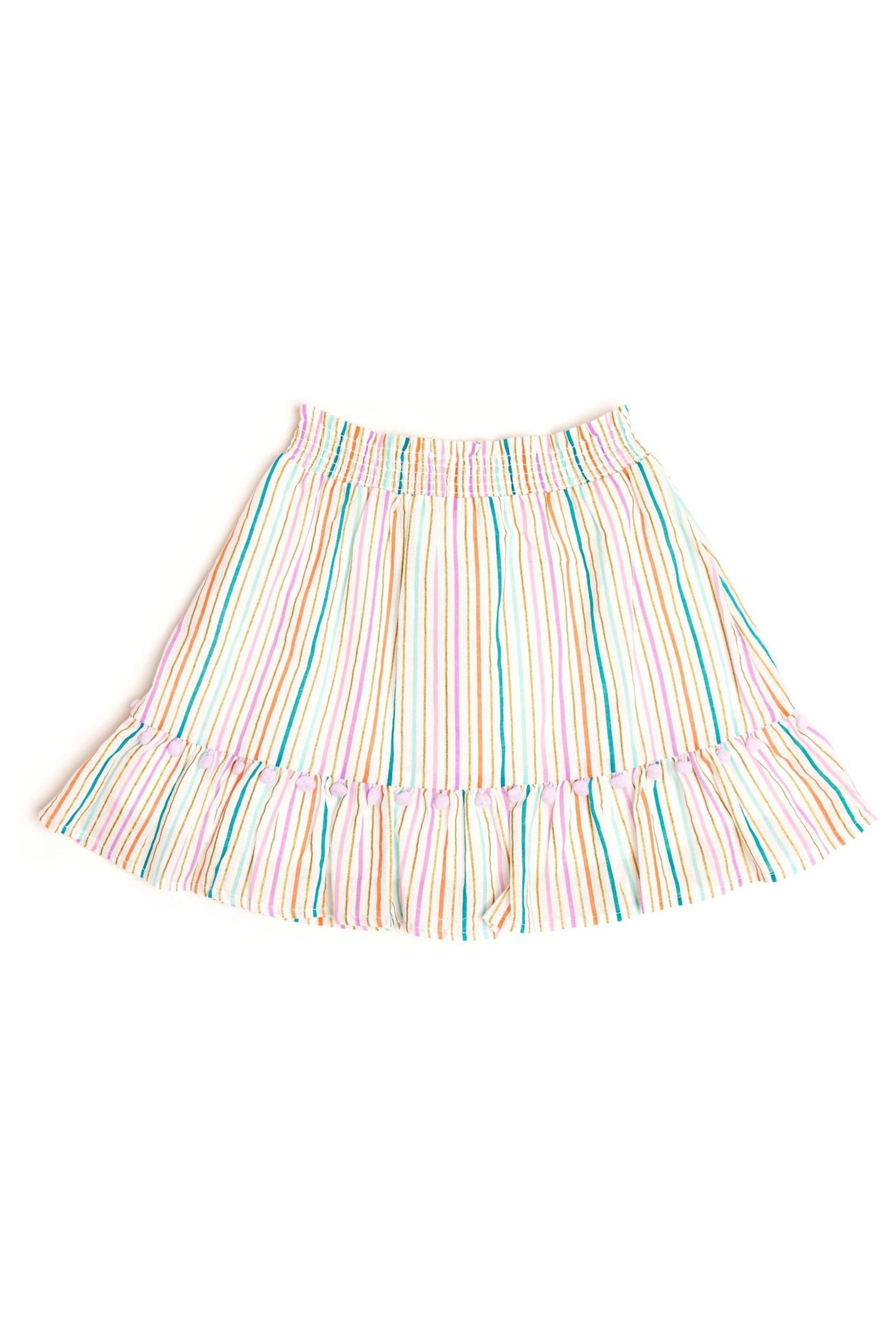 Nicole Miller Striped Cotton Multi Skirt - Image 2 of 4