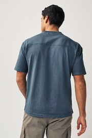 Navy Blue Garment Dye Relaxed Fit Heavyweight T-Shirt - Image 3 of 8