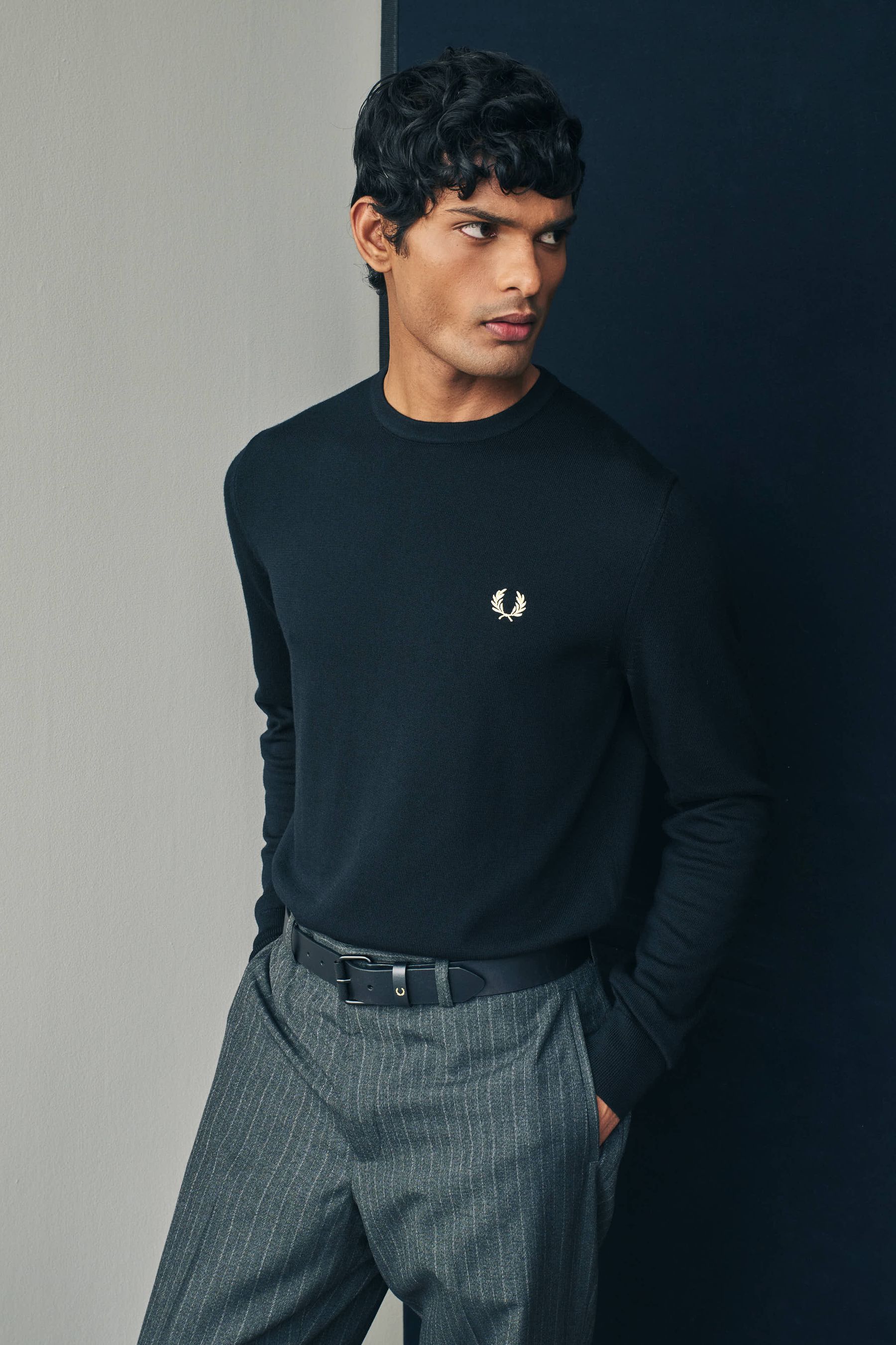 Fred perry classic crew neck jumper clearance