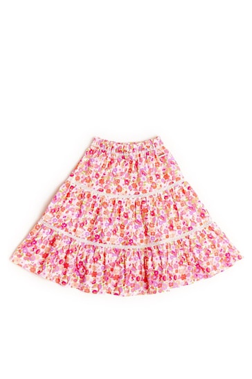Nicole Miller Pink Floral Skirt