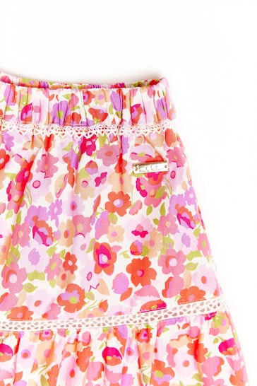 Nicole Miller Pink Floral Skirt