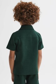 Reiss Emerald Creed Junior Textured Half-Zip Polo Shirt - Image 5 of 6