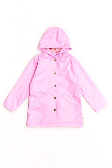 Nicole Miller Pink Pearlescent Raincoat