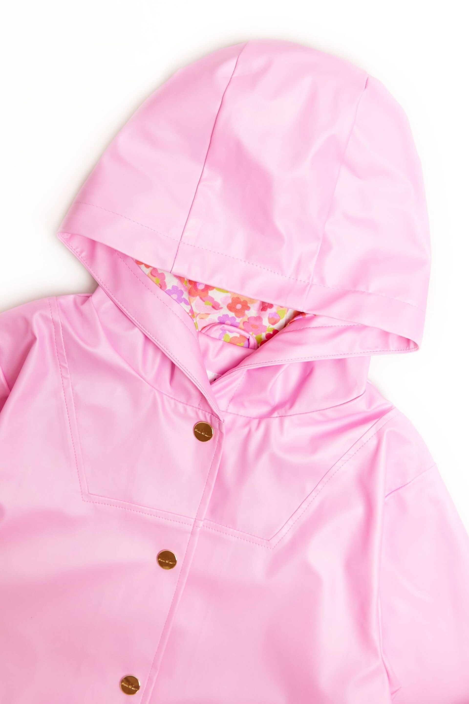 Nicole Miller Pink Pearlescent Raincoat - Image 3 of 4