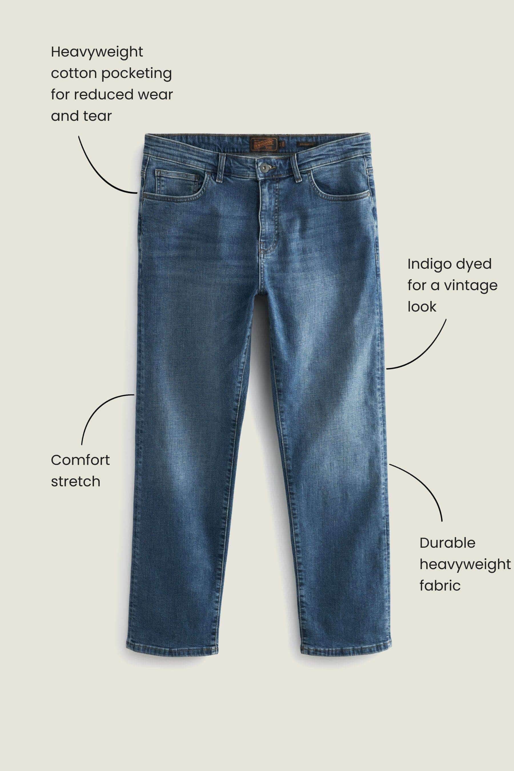 Light Blue Straight Premium Heavyweight Signature Cotton Jeans