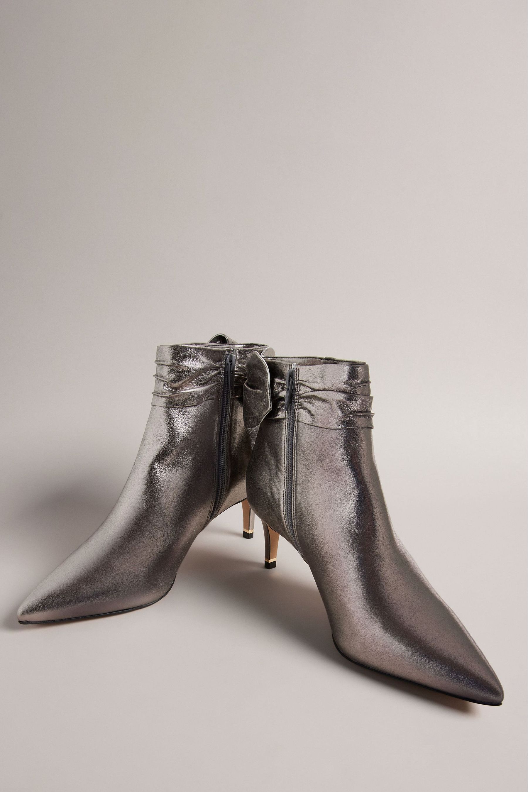 Ted Baker Grey Yona Suede Bow Detail Ankle Boots