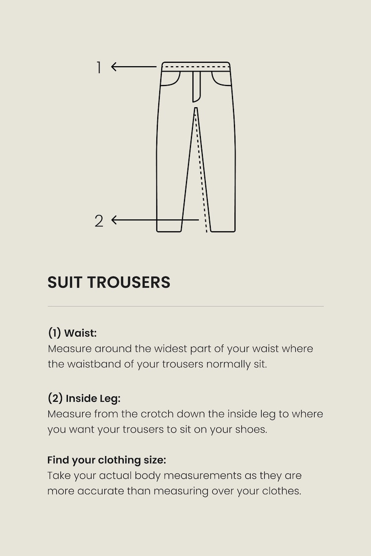 Light Grey Slim Suit Trousers - Image 5 of 5