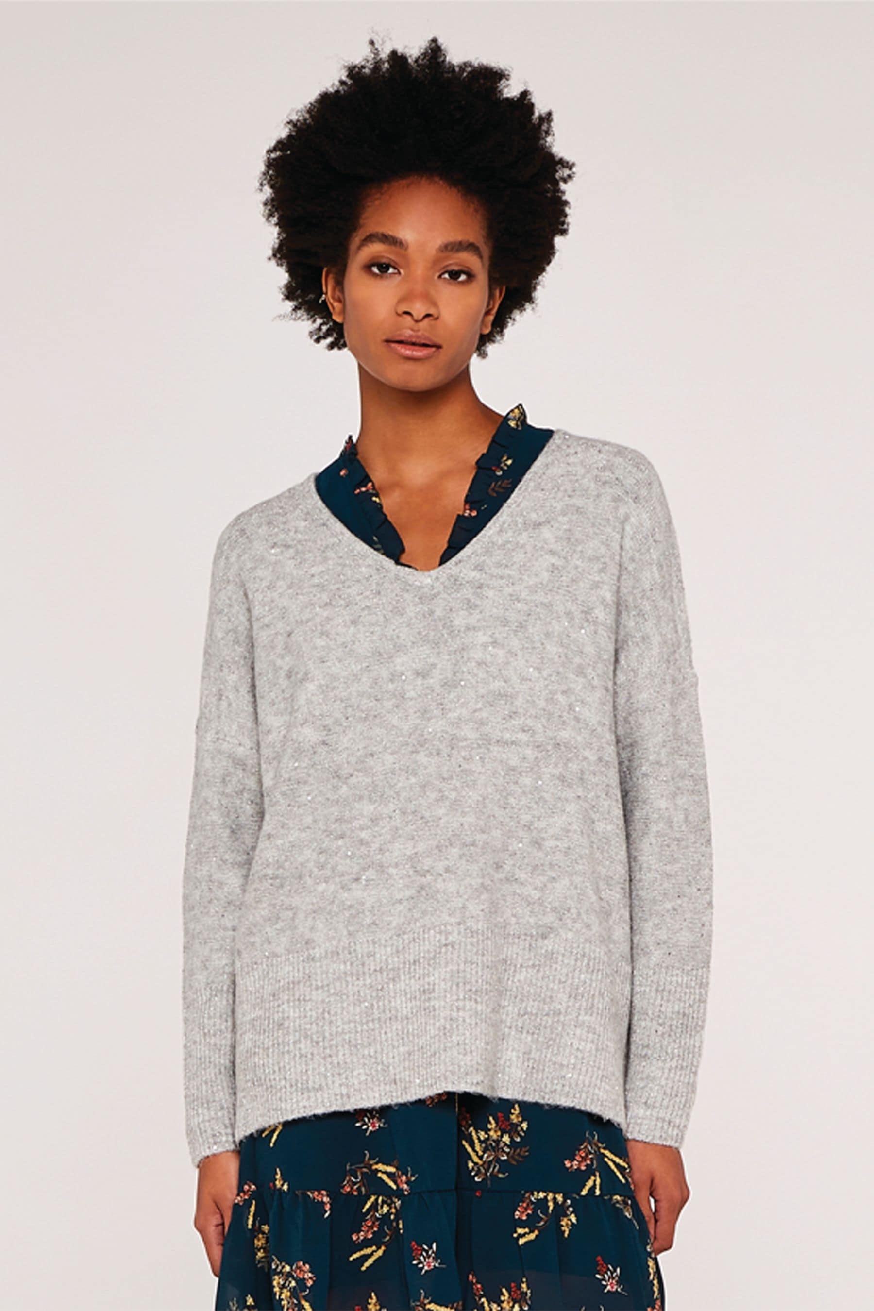 Deep v new arrivals neck jumper womens