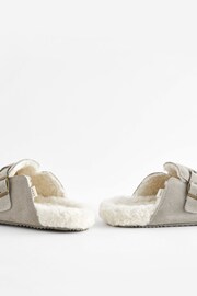 Grey Suede Clog Mule Slippers - Image 7 of 10