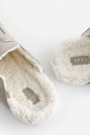 Grey Suede Clog Mule Slippers - Image 9 of 10