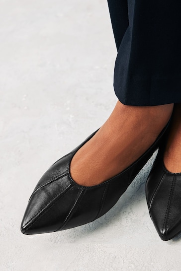 Black Forever Comfort® Leather Panelled Slingback Shoes
