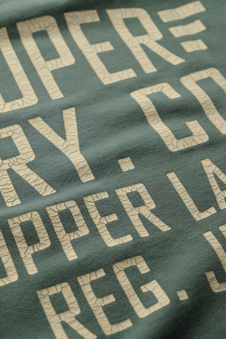 Superdry Drius Green Copper Label Graphic Crew Hoodie - Image 5 of 5