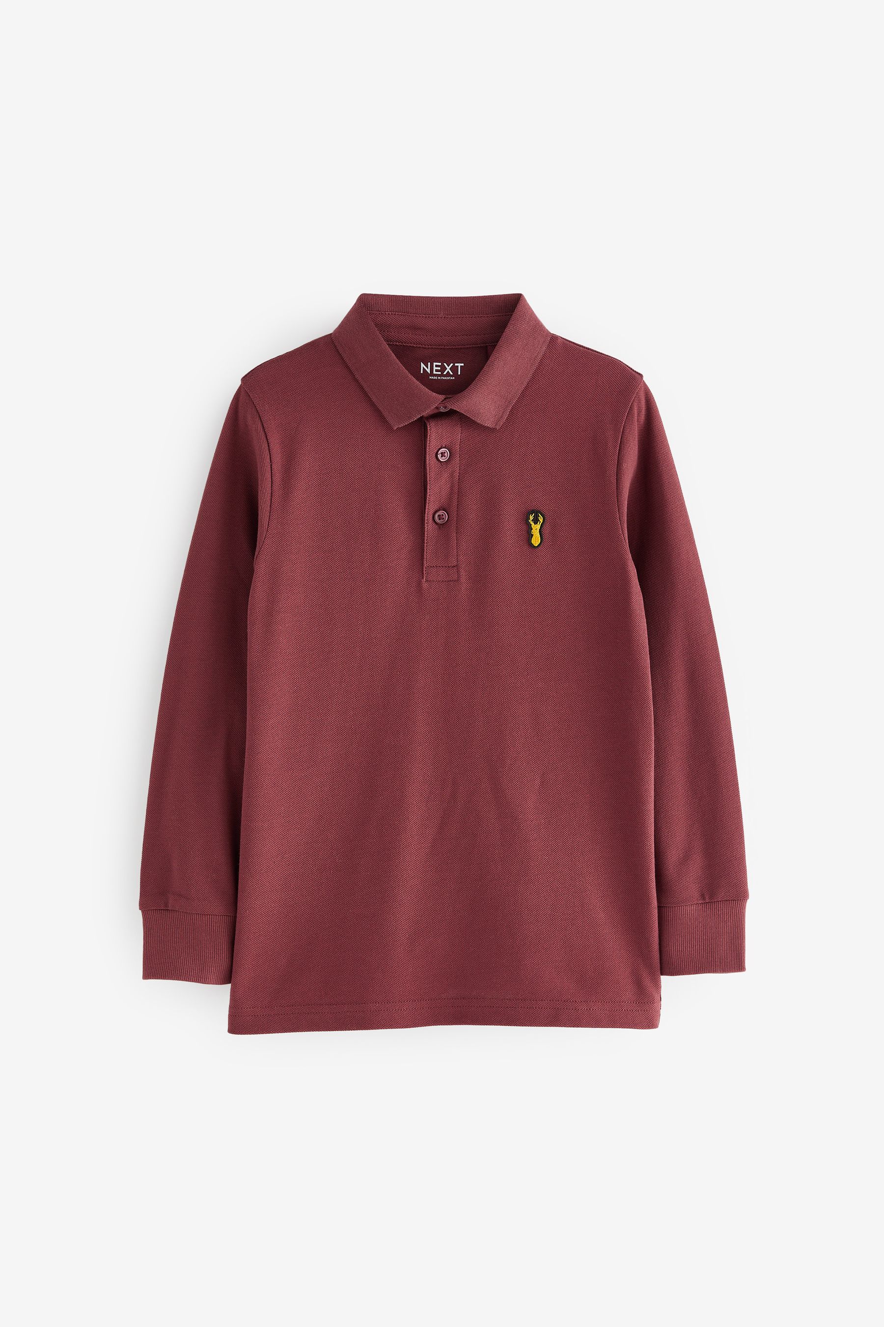 Berry Red Long Sleeve Polo Shirt 3 16yrs