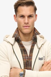 Superdry Washed Chalk Essential Logo Washed Zip Hoodie - Image 3 of 5