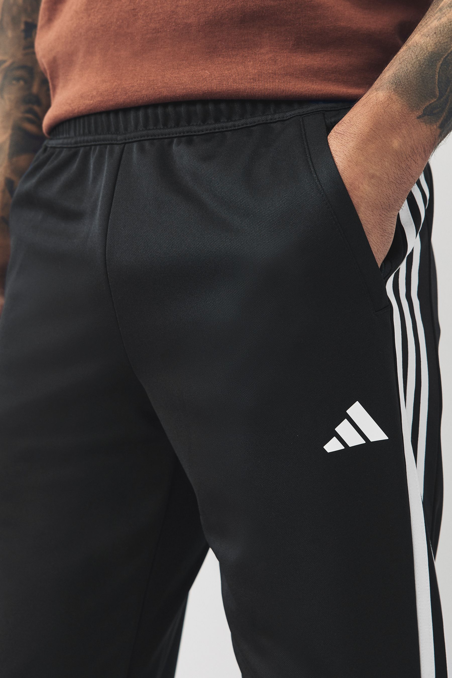 Buy adidas Black 100 Cotton Train Essentials 3 Stripes Training Joggers from the Next UK online shop