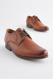 Tan Brown Leather Lace Up Shoes - Image 3 of 6