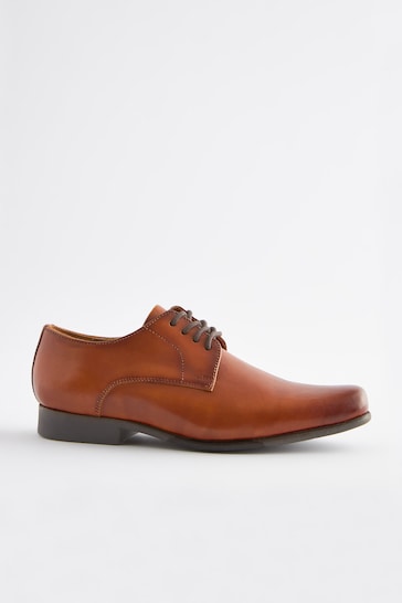 Tan Brown Leather Lace Up Shoes