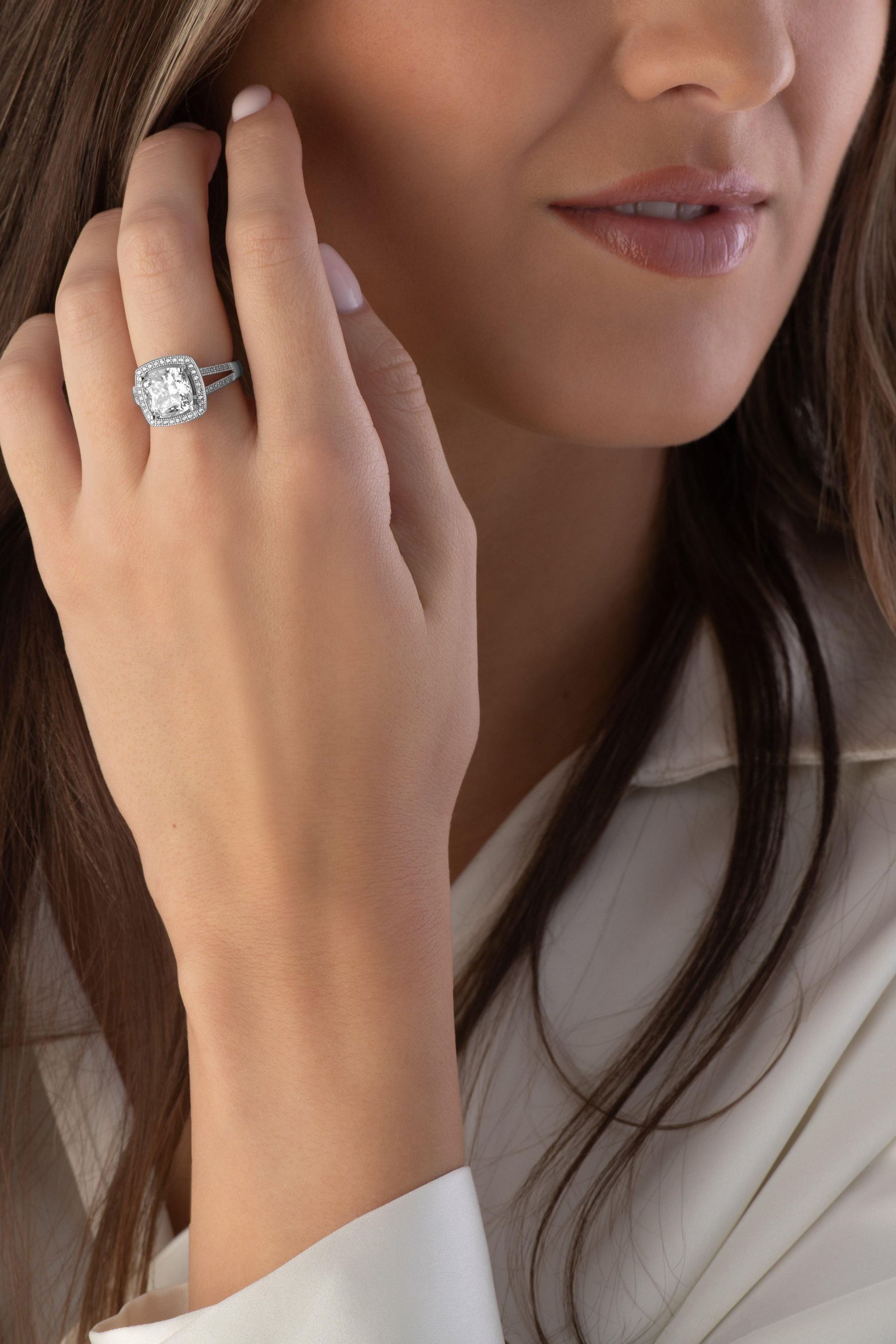 Buy Beaverbrooks Silver Cubic Zirconia Cluster Ring from the Next UK online shop