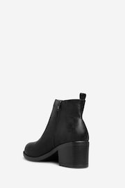 Yours Curve Black Dark Side Zip Block Heels - Image 4 of 5